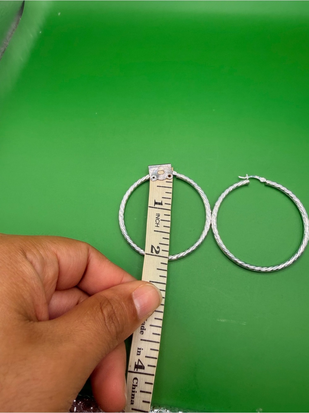 925 Sterling Silver Hoops Earrings.